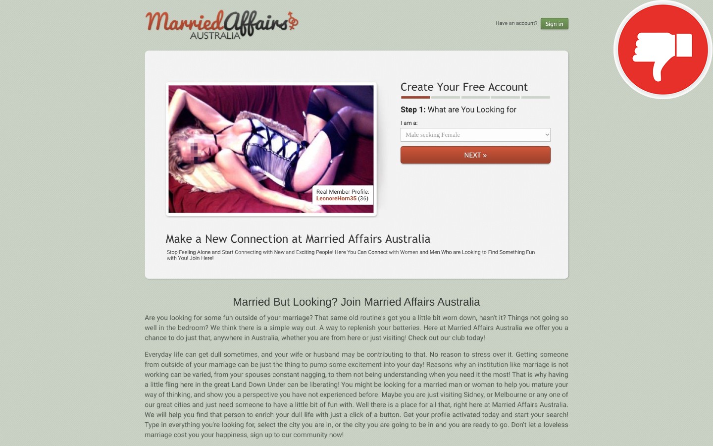 MarriedAffairsAustralia.com.au review Scam