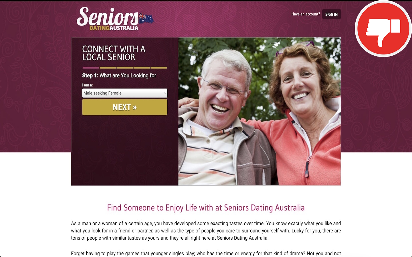 Review SeniorsDatingAustralia.com Scam